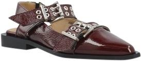 Bianco Biavictoria Double Buckle Slingback Nappalak Kvinde Burgundy Na...