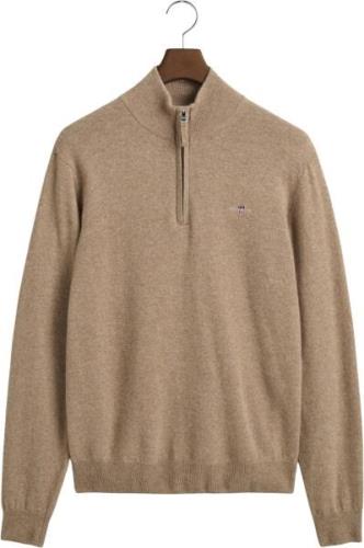 Gant Superfine Lambswool Half ZIP Mand Dk. Sand Melange Turtlenecks St...