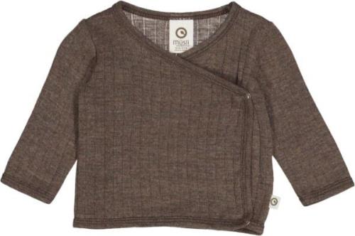 Müsli by Green Cotton Woolly rib l/s Cardigan Str 44 - Walnut Melange ...