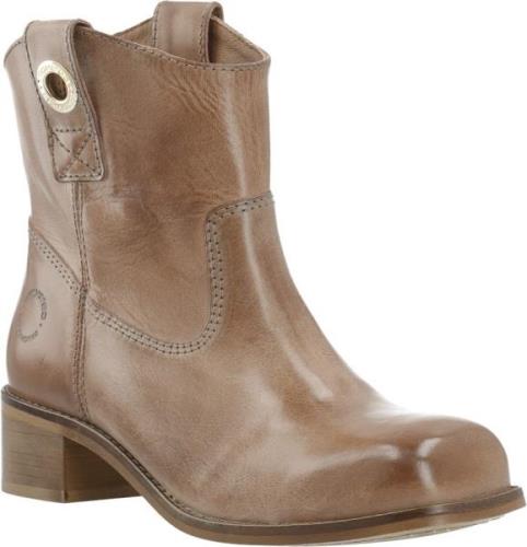 Cashott Casvilma Pull On Low Cut Boot Waxy Leather Kvinde Cognac Cowbo...