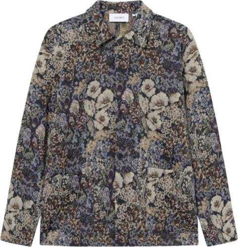 Les Deux Hugh Jacquard Overshirt Mand Black/dark Sand Overshirts Str L...