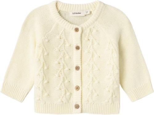 Lil' Atelier Nbfkaja LS Knit Card LIL Str 68 - Lemon Icing Cardigans h...