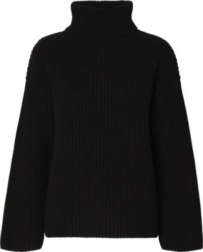 Selected Femme Slfsefika LS Knit Rollneck Noos Kvinde Sort Rullekraver...