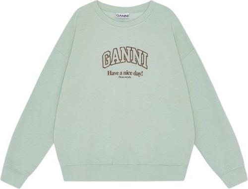 Ganni Isoli Ganni Oversized Sweatshirt Kvinde Aqua Foam Sweatshirts St...