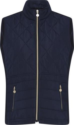 Micha Waistcoat_ Quilt Andjerseymix Kvinde Navy Veste Str 46 - hos Mag...