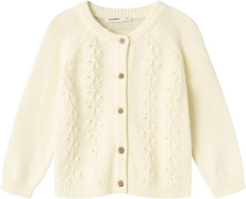 Lil' Atelier Nmfkaja LS Knit Card LIL Str 92 - Lemon Icing Cardigans h...