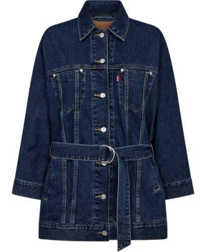 Levi's Belted Dolman Trucker Shes NIC Kvinde Blå Denimjakker Str L - h...