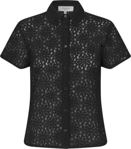 Rosemunde Lace Shirt Kvinde Sort Kortærmede Skjorter Str 40 - hos Maga...