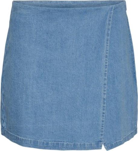 Something New Snalex HW Miini Denim Skort ITY Kvinde Light Blue Denim ...