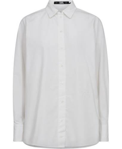 Karl Lagerfeld Signature Tunic Shirt Kvinde White Tunikaer Str 36 - ho...