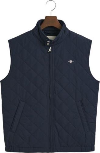 Gant Quilted Windcheater Vest Mand Evening Blue Veste Str L - hos Maga...