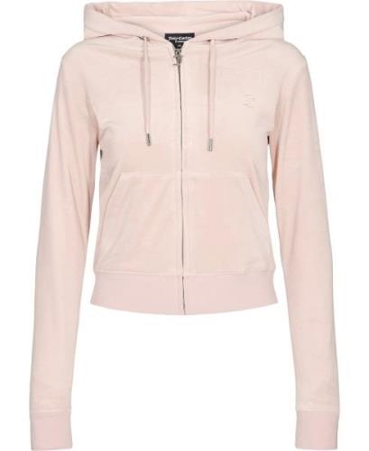 Juicy Couture Robertson Classic Velour Zip Trough Hoodie Kvinde Pale P...