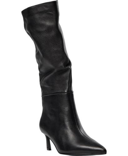 Steve Madden Lavan Boots Kvinde Black Leather Langskaftede Støvler Str...