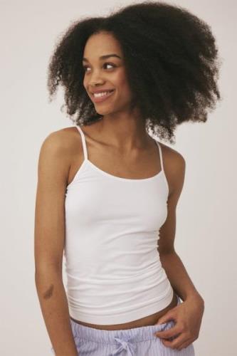 Magasin Mellanie 7 S Seamless Top Kvinde White Tanktoppe Str L Polyami...