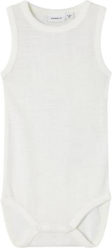 Name It Nbmwang Wool Needle Tank Body Str 92 - Hvid Kortærmede Bodies ...