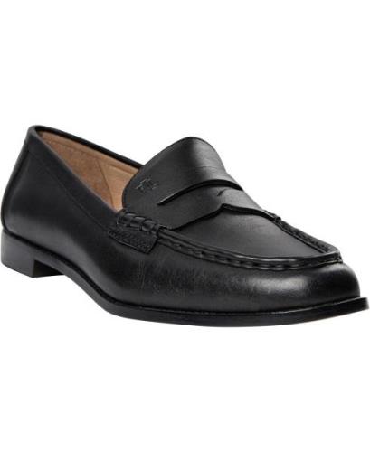 Lauren Ralph Lauren Wynnie Burnished Leather Loafer Kvinde Black Loafe...