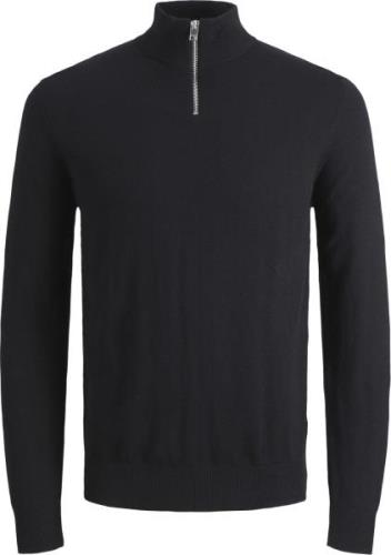 Jack & Jones Jjeemil Knit Half ZIP Noos Mand Sort Turtlenecks Str L - ...