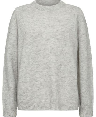 Magasin Cindi 1 RWS Wool Kvinde Light Grey Melange Sweaters Str L Uld