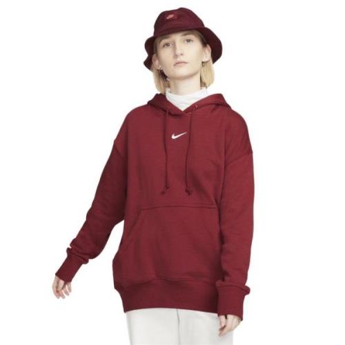 Nike Sportswear Phoenix Fleece Kvinde Team Red/white Hættetrøjer Str X...