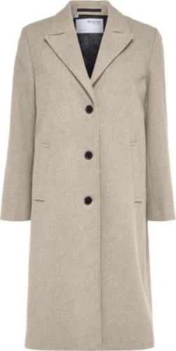 Selected Femme Slfalma Wool Coat B Noos Kvinde Sandshell/melange Vinte...