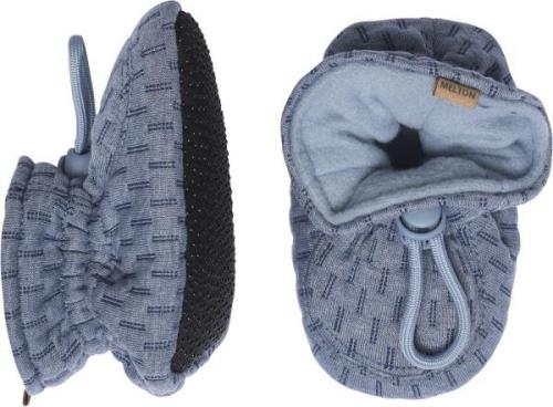 Melton Textile Slippers w. Structure Blue Denim Hjemmesko Str 20/21 - ...