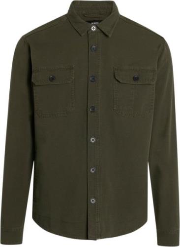 Mads Nørgaard - Copenhagen Dyed Canvas Stern Shirt Mand Olive Night La...