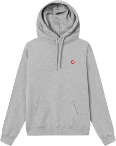 Wood Wood Ash Hoodie Mand Grey Melange Hoodies Str L - Bomuld hos Maga...