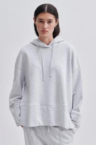 Second Female Abadell Sweat Hoodie Kvinde Light Grey Melange Hættetrøj...