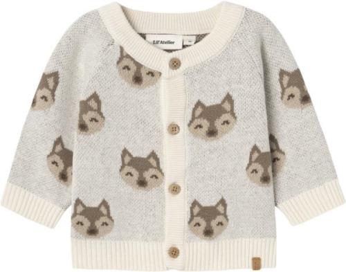 Lil' Atelier Nbmlamoe LS Knit Card LIL Str 80 - Birch Cardigans hos Ma...