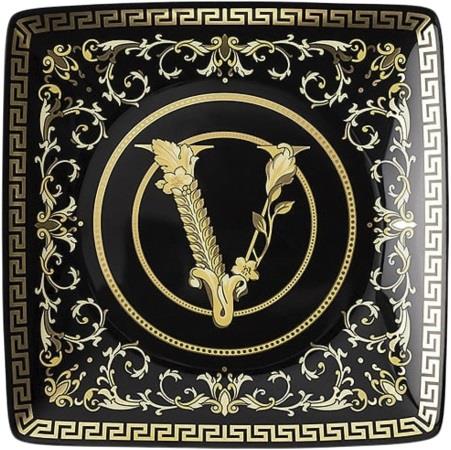 Versace Bowl 12cm sq. Flat, Virtus Gala Black, Versace Flerfarvet Str ...