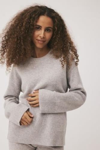 Magasin Classic 2 100% Cashmere Kvinde Light Grey Melange Sweaters Str...