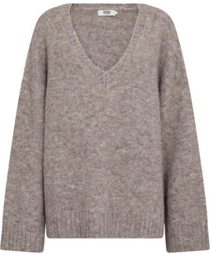 Magasin Evelyn 4 Striksweater Kvinde Sandstorm Sweaters Str L