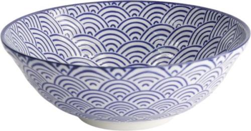 Tokyo Design Studio Nippon Blue Soba Bowl 21x7. 8cm 1. 1l Wave Blue/wh...