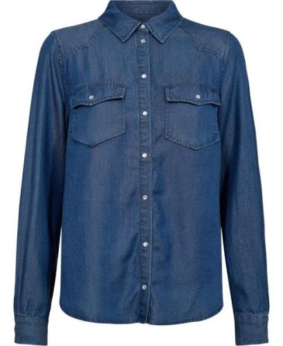 Magasin Doreen 1S Kvinde Denim Blue Denimskjorter Str L