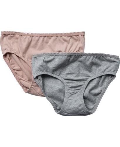 Magasin Girls Briefs 2pack Str 4 Light Grey Melange Underbukser Bomuld