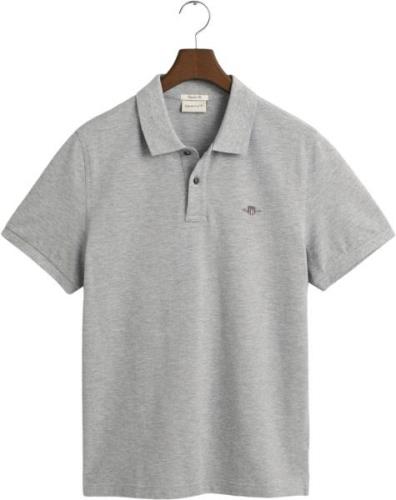 Gant REG Shield SS Pique Polo Mand Grey Melange Kortærmede Poloer Str ...