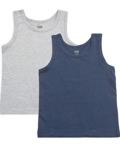 Magasin Boys Tanktops 2pack Str 3 Grey Mel. / Navy Undertrøjer Bomuld