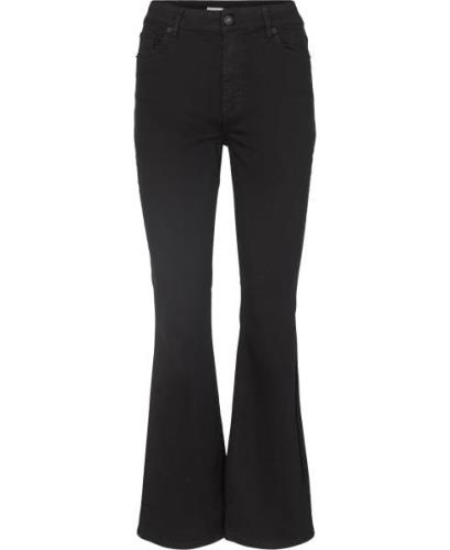 Magasin Luna 1O Kvinde Black Flared Jeans Str L Bomuld