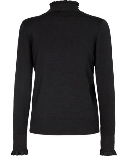 Micha Bbjumper_ Basic Viscose Knit Kvinde Black Rullekraver Str L - ho...