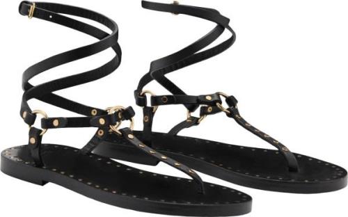 MANGO Sandals .- Ciruelo Kvinde Black Flade Sandaler Str 40 - hos Maga...