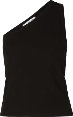 Selected Femme Slfanna ONE Shoulder TOP Kvinde Sort Tanktoppe Str L - ...