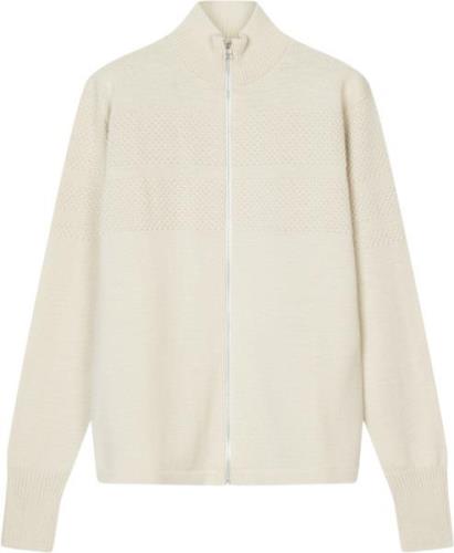 Mads Nørgaard - Copenhagen Wool Klemens Zip Knit Mand Hvid Sweaters St...