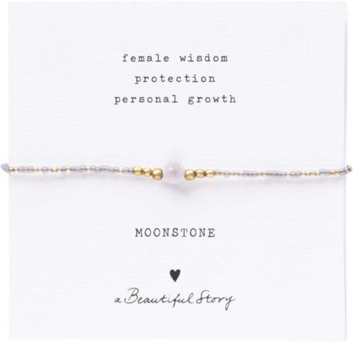 A Beautiful Story Iris Card Moonstone Bracelet GC 16-22cm - Kædearmbån...