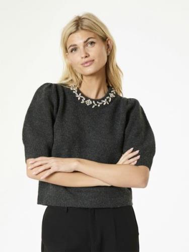 Neo Noir Maia Stone Knit Blouse Kvinde Antracit Melange Sweaters Str 4...