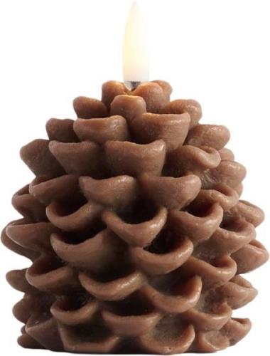 Uyuni LED Candle Pine Cone, Brown, Smooth, 7x7 cm Brown - Led Stearinl...