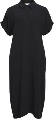 Object Objsanne Tiana S/S Dress Noos Kvinde Black Midi Kjoler Str 40 -...