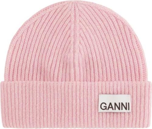 Ganni Light Structured Rib Knit Beanie ONE SIZE - Huer hos Magasin