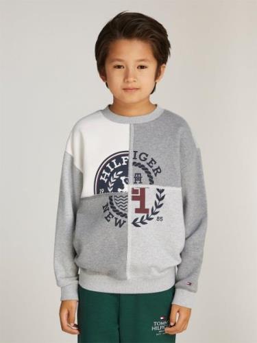 Tommy Hilfiger Monotype Spliced Printed CN Str 8 - Grey Heather Mix Sw...