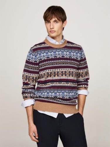 Tommy Hilfiger Gifting Wool Blend Fairisle C NK Mand Safari Canvas / M...