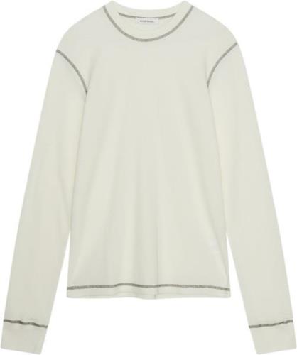 Wood Wood Emil Waffleknit LS Tshirt Mand Off-white Langærmede T-shirts...